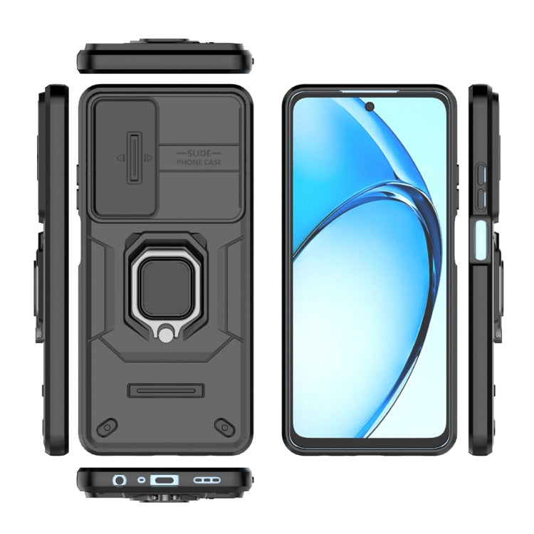 For OPPO A60 4G Global Sliding Camshield TPU + PC Shockproof Phone Case with Holder