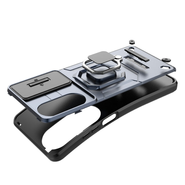 For OPPO A60 4G Global Sliding Camshield TPU + PC Shockproof Phone Case with Holder