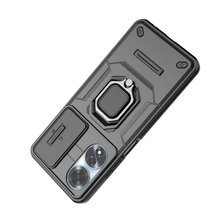 For OPPO A60 4G Global Sliding Camshield TPU + PC Shockproof Phone Case with Holder