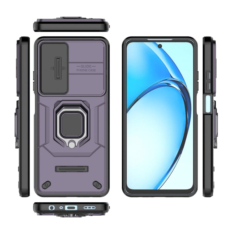 For OPPO A60 4G Global Sliding Camshield TPU + PC Shockproof Phone Case with Holder