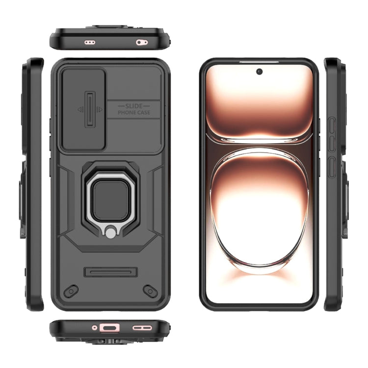 For OPPO Reno12 Global Sliding Camshield TPU + PC Shockproof Phone Case with Holder