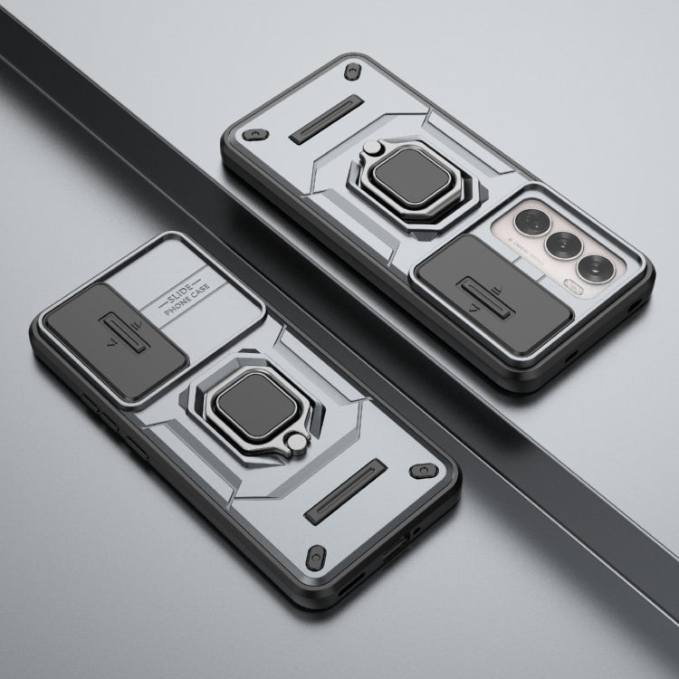 For OPPO Reno12 Global Sliding Camshield TPU + PC Shockproof Phone Case with Holder