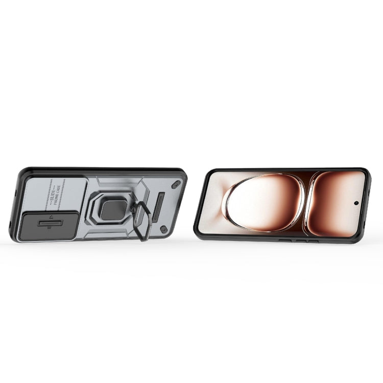 For OPPO Reno12 Global Sliding Camshield TPU + PC Shockproof Phone Case with Holder