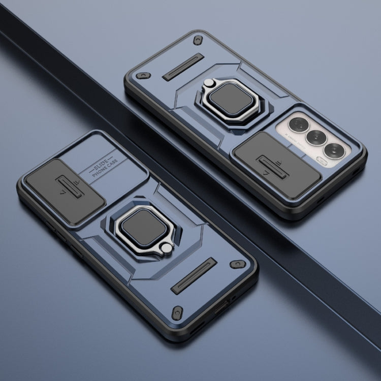 For OPPO Reno12 Global Sliding Camshield TPU + PC Shockproof Phone Case with Holder
