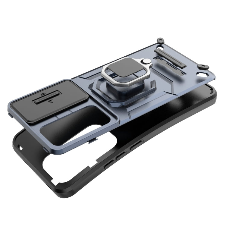 For OPPO Reno12 Global Sliding Camshield TPU + PC Shockproof Phone Case with Holder