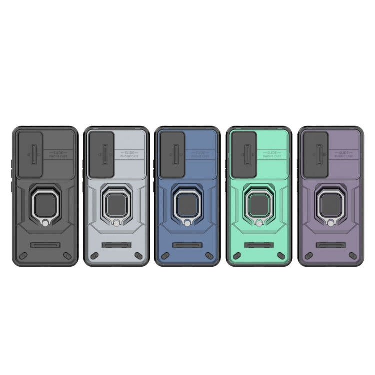 For OPPO Reno12 Global Sliding Camshield TPU + PC Shockproof Phone Case with Holder