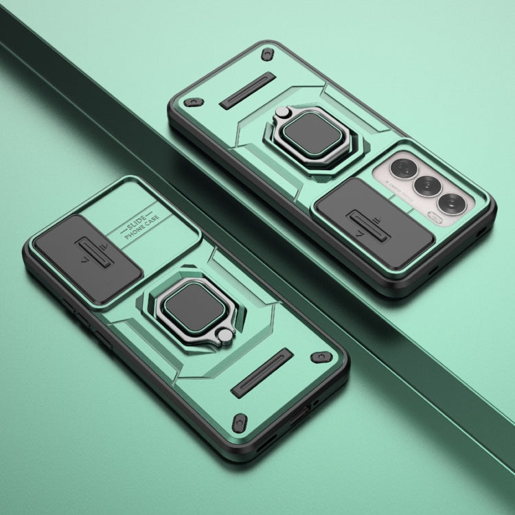 For OPPO Reno12 Global Sliding Camshield TPU + PC Shockproof Phone Case with Holder