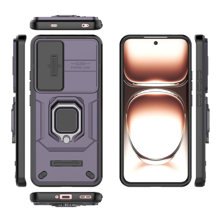 For OPPO Reno12 Global Sliding Camshield TPU + PC Shockproof Phone Case with Holder