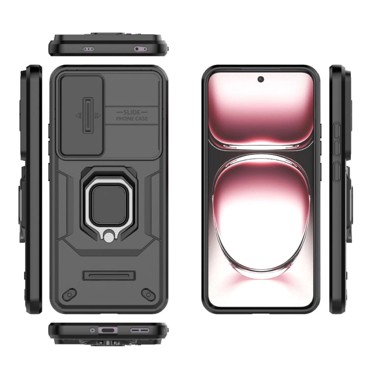 For OPPO Reno12 Pro Global Sliding Camshield TPU + PC Shockproof Phone Case with Holder