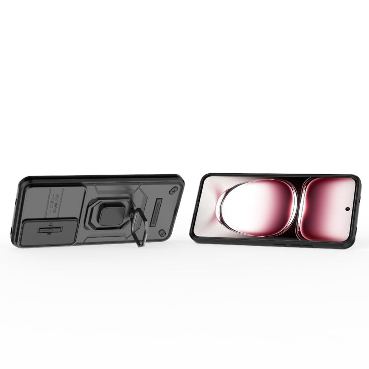 For OPPO Reno12 Pro Global Sliding Camshield TPU + PC Shockproof Phone Case with Holder