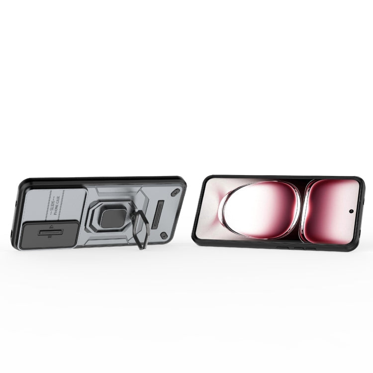 For OPPO Reno12 Pro Global Sliding Camshield TPU + PC Shockproof Phone Case with Holder