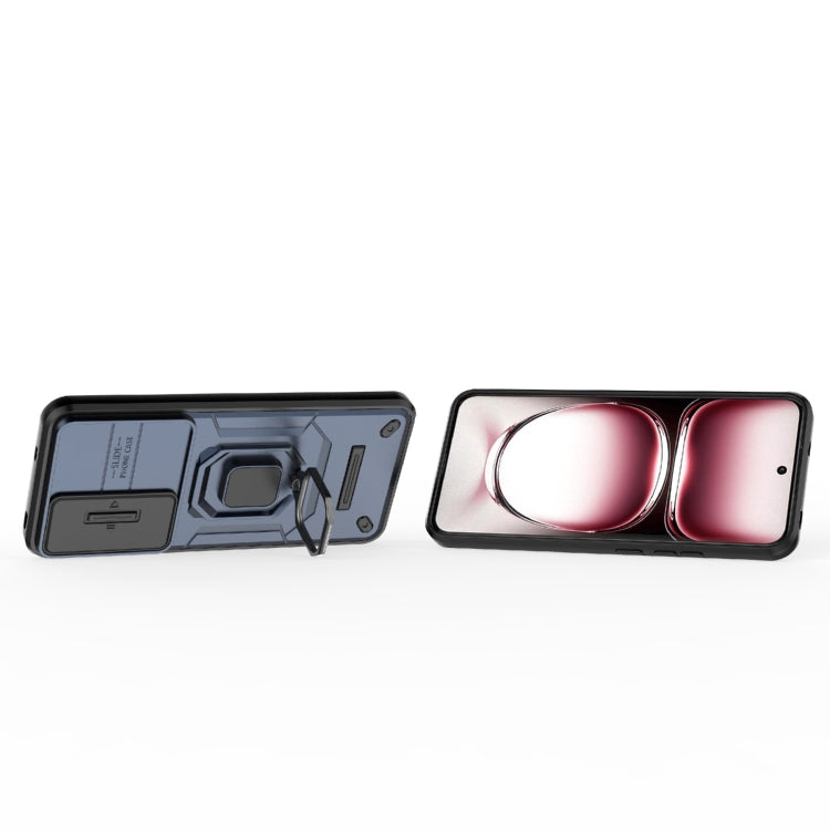 For OPPO Reno12 Pro Global Sliding Camshield TPU + PC Shockproof Phone Case with Holder