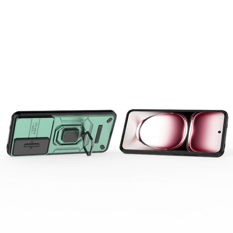 For OPPO Reno12 Pro Global Sliding Camshield TPU + PC Shockproof Phone Case with Holder