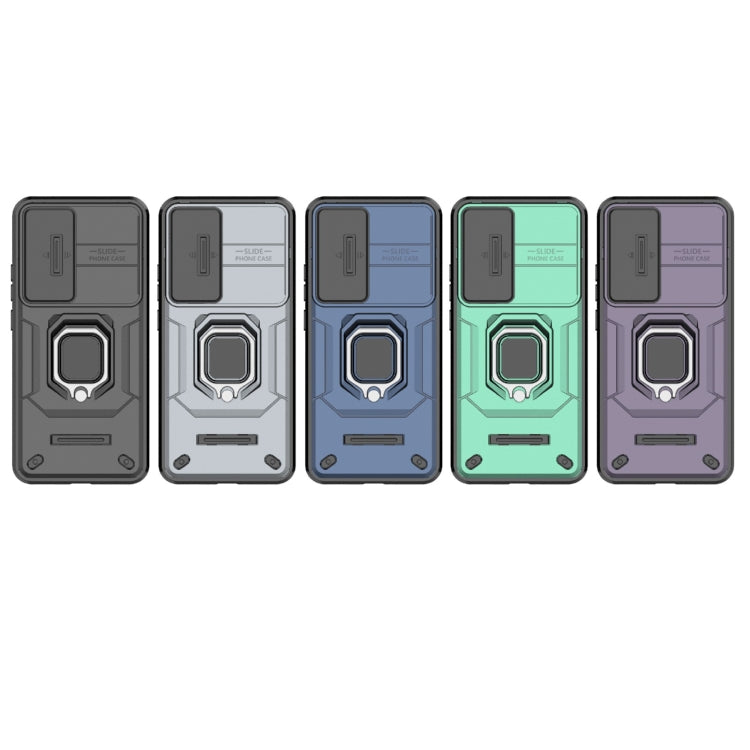For OPPO Reno12 Pro Global Sliding Camshield TPU + PC Shockproof Phone Case with Holder