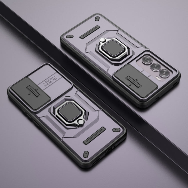 For OPPO Reno12 Pro Global Sliding Camshield TPU + PC Shockproof Phone Case with Holder
