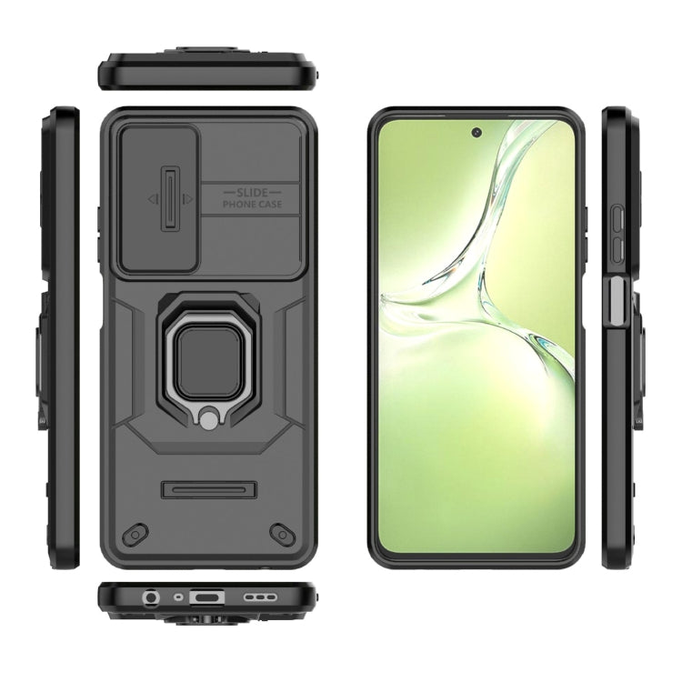 For OPPO K12x 5G Global Sliding Camshield TPU + PC Shockproof Phone Case with Holder