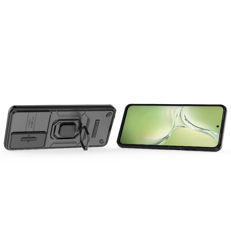 For OPPO K12x 5G Global Sliding Camshield TPU + PC Shockproof Phone Case with Holder