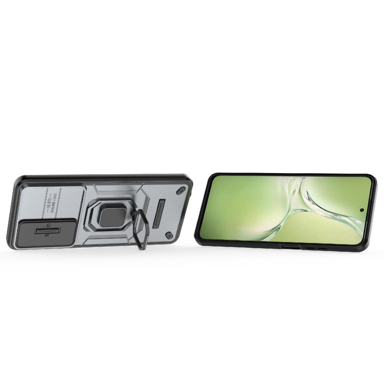 For OPPO K12x 5G Global Sliding Camshield TPU + PC Shockproof Phone Case with Holder