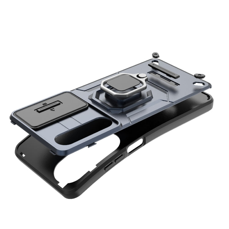 For OPPO K12x 5G Global Sliding Camshield TPU + PC Shockproof Phone Case with Holder