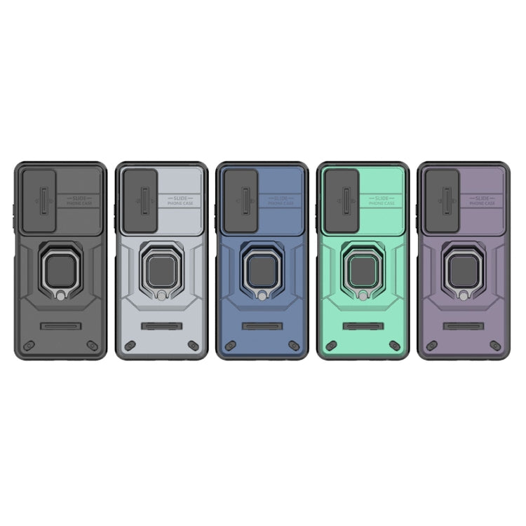 For OPPO K12x 5G Global Sliding Camshield TPU + PC Shockproof Phone Case with Holder