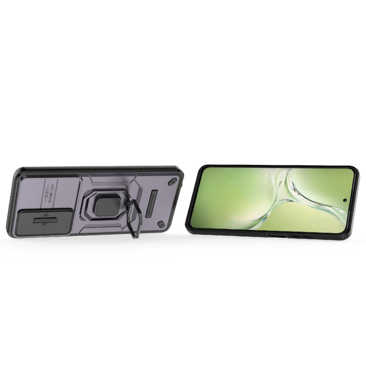 For OPPO K12x 5G Global Sliding Camshield TPU + PC Shockproof Phone Case with Holder