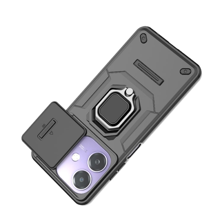 For OPPO A3X 5G Sliding Camshield TPU + PC Shockproof Phone Case with Holder