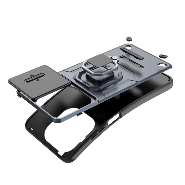 For OPPO A3X 5G Sliding Camshield TPU + PC Shockproof Phone Case with Holder