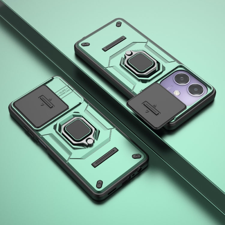 For OPPO A3X 5G Sliding Camshield TPU + PC Shockproof Phone Case with Holder