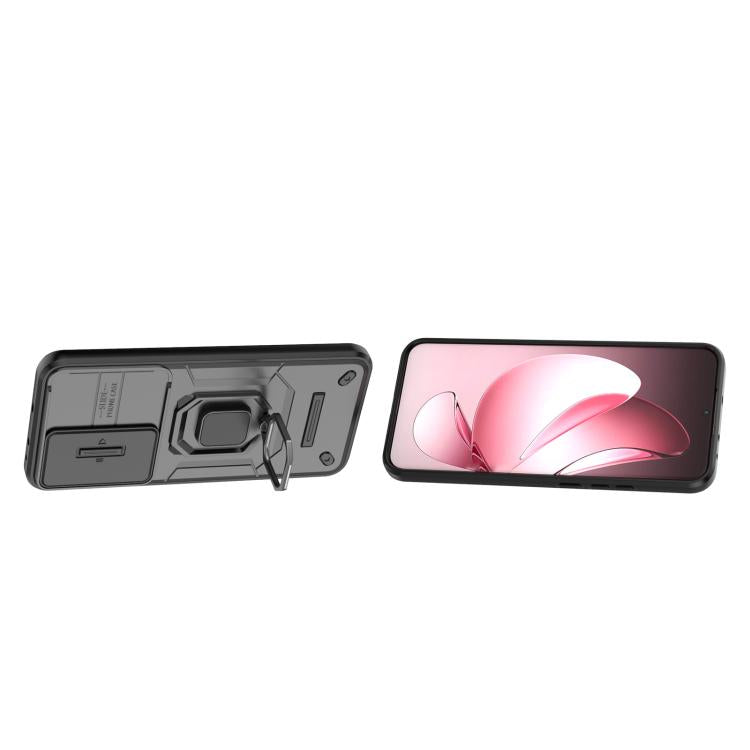 For OPPO Reno13 Pro 5G Global Sliding Camshield TPU + PC Shockproof Phone Case with Holder