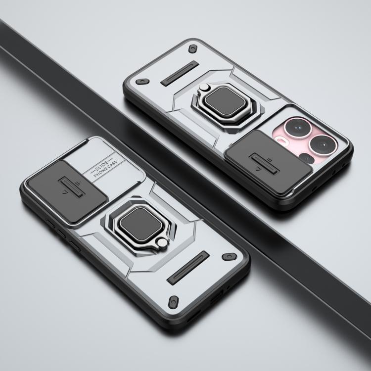 For OPPO Reno13 Pro 5G Global Sliding Camshield TPU + PC Shockproof Phone Case with Holder