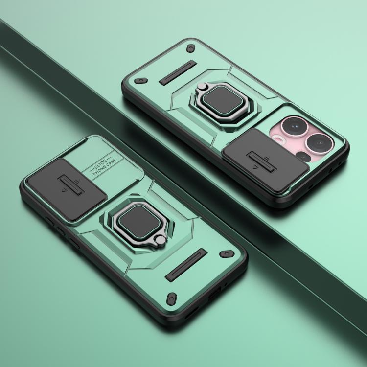 For OPPO Reno13 Pro 5G Global Sliding Camshield TPU + PC Shockproof Phone Case with Holder