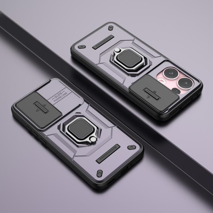 For OPPO Reno13 Pro 5G Global Sliding Camshield TPU + PC Shockproof Phone Case with Holder