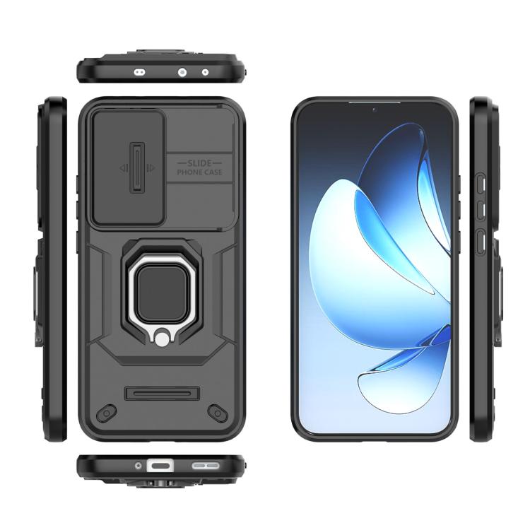 For OPPO Reno13 5G Global Sliding Camshield TPU + PC Shockproof Phone Case with Holder