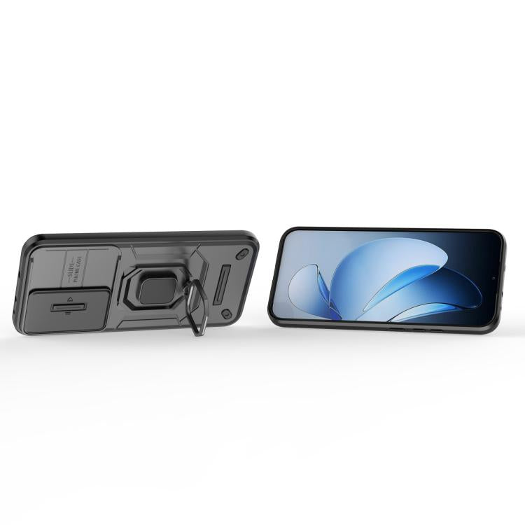 For OPPO Reno13 5G Global Sliding Camshield TPU + PC Shockproof Phone Case with Holder