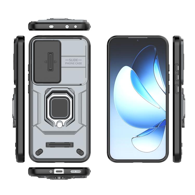 For OPPO Reno13 5G Global Sliding Camshield TPU + PC Shockproof Phone Case with Holder