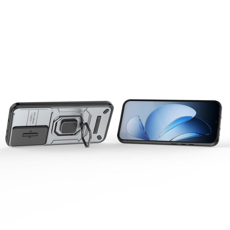 For OPPO Reno13 5G Global Sliding Camshield TPU + PC Shockproof Phone Case with Holder