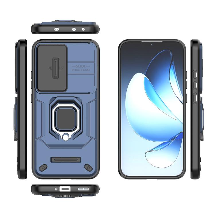 For OPPO Reno13 5G Global Sliding Camshield TPU + PC Shockproof Phone Case with Holder