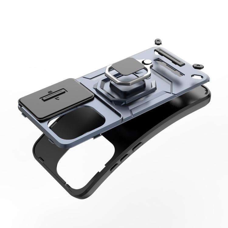 For OPPO Reno13 5G Global Sliding Camshield TPU + PC Shockproof Phone Case with Holder