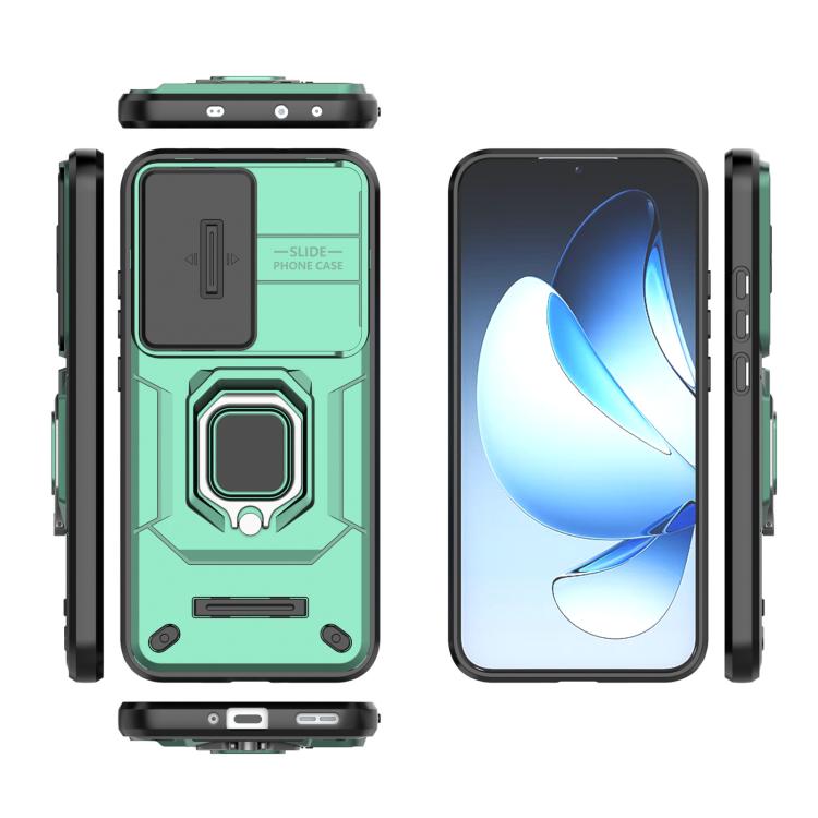 For OPPO Reno13 5G Global Sliding Camshield TPU + PC Shockproof Phone Case with Holder