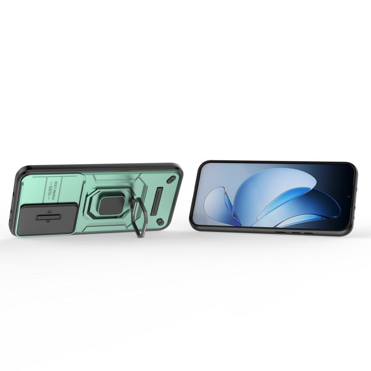 For OPPO Reno13 5G Global Sliding Camshield TPU + PC Shockproof Phone Case with Holder