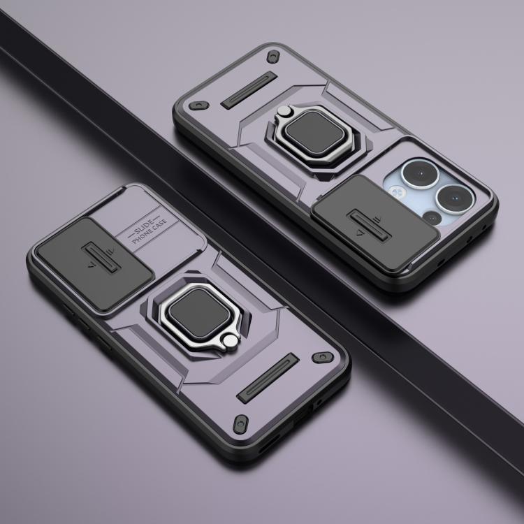 For OPPO Reno13 5G Global Sliding Camshield TPU + PC Shockproof Phone Case with Holder