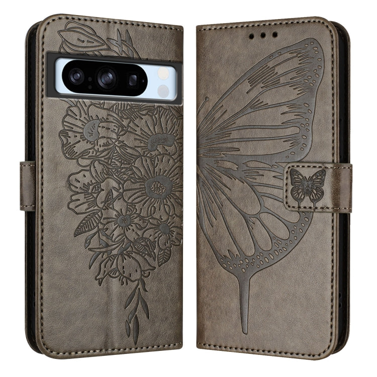 For Google Pixel 8 Pro Embossed Butterfly Leather Phone Case