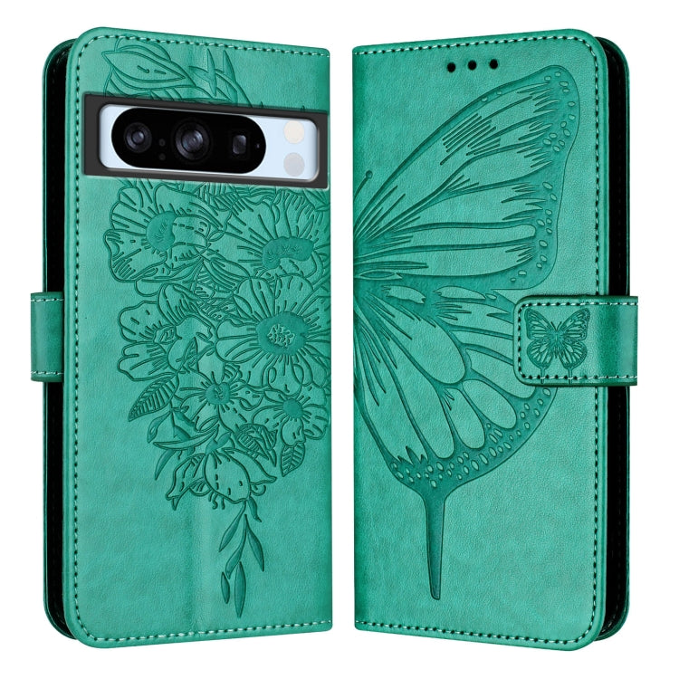 For Google Pixel 8 Pro Embossed Butterfly Leather Phone Case