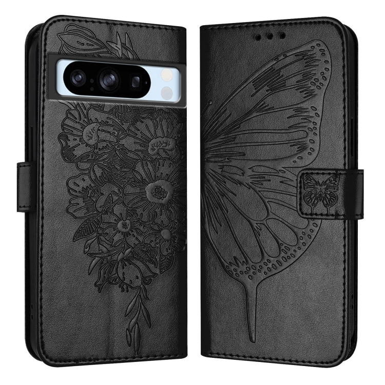 For Google Pixel 8 Pro Embossed Butterfly Leather Phone Case