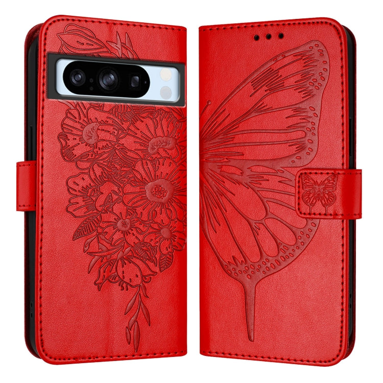 For Google Pixel 8 Pro Embossed Butterfly Leather Phone Case