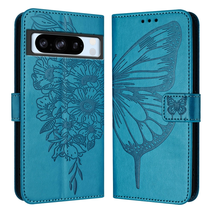 For Google Pixel 8 Pro Embossed Butterfly Leather Phone Case