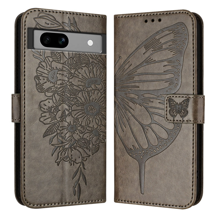 For Google Pixel 7a Embossed Butterfly Leather Phone Case