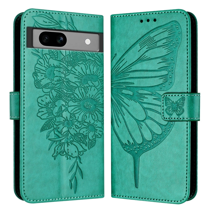For Google Pixel 7a Embossed Butterfly Leather Phone Case