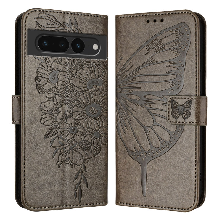 For Google Pixel 7 Pro Embossed Butterfly Leather Phone Case