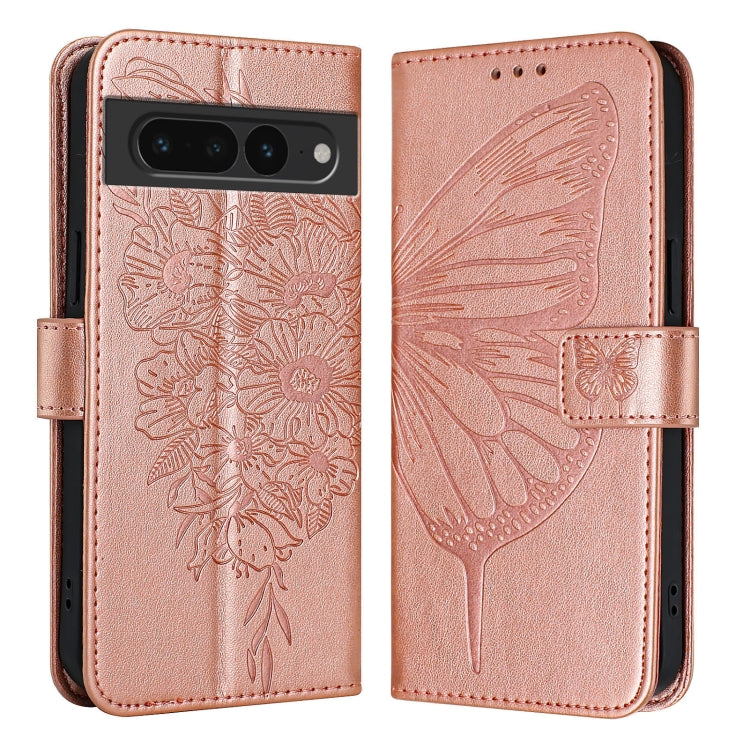 For Google Pixel 7 Pro Embossed Butterfly Leather Phone Case